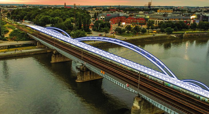 Wizualizacja nowego mostu przez Wisłę. Źródło: PKP PLK