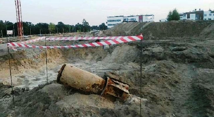 Bomba znaleziona w Toruniu. Fot. UM Toruń