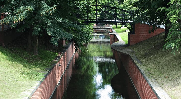 Kanał Raduni (Targ Sienny) – jeden z odbiorników wód w Gdańsku. Fot. Gdańskie Wody sp. z o.o.