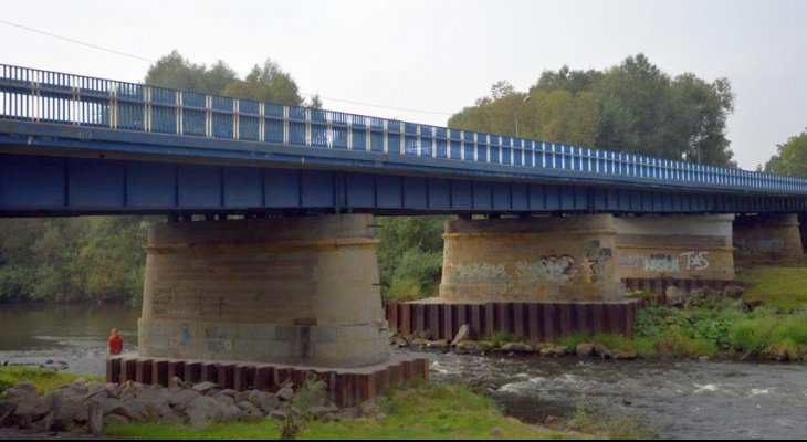 Wadowice: remont 63-letniego mostu nad SkawąFot. WadowiceOnline/Twitter