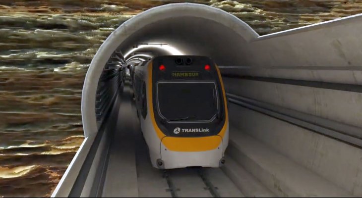 Tak będą wyglądały pociągi metra w tunelu pod rzeką Brisbane. Źródło: Cross Rail Project