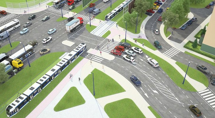 Budowa trasy tramwajowej na Azory w Krakowie. Źródło: ZIM