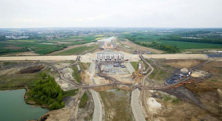 Budowa zbiornika Racibórz Dolny. Fot. PGW Wody Polskie RZGW w Gliwicach