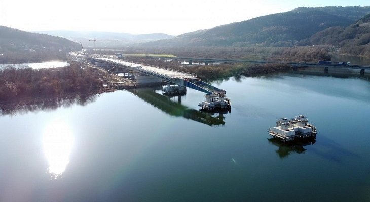 Budowa mostu w Kurowie, 24 listopada 2020 r. Fot. GDDKiA