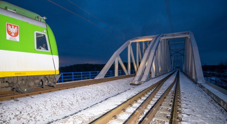 Przejazdy testowe. Most nad Pilicą. Fot. Łukasz Bryłowski/PKP PLK