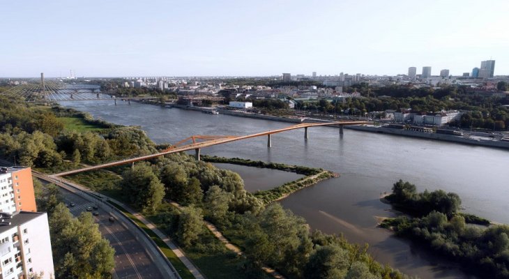  Pieszo-rowerowy most w Warszawie. Źródło: ZDM w Warszawie