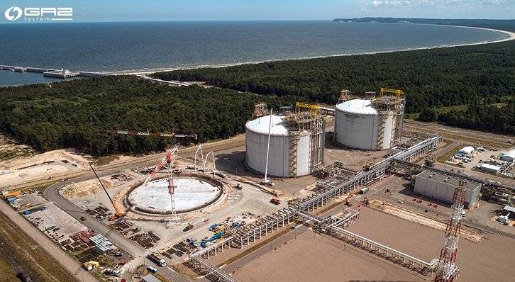 Budowa trzeciego zbiornika LNG w Świnoujściu. Fot. twitter.com/TerminalLNG