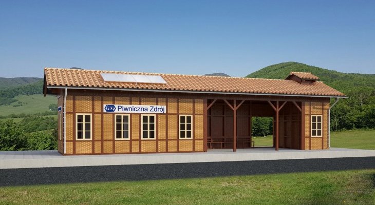 Wizualizacja dworca w Piwnicznej-Zdroju. Źródło: PKP