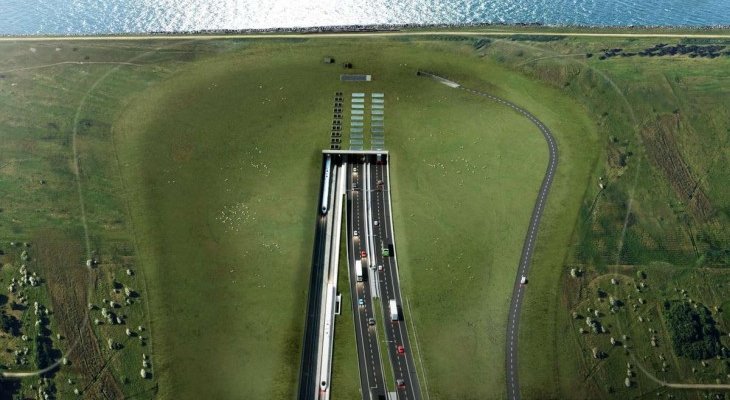 Najdłuższy tunel zatapiany Dania-Niemcy: przetarg na tory i sieć trakcyjną. Wizualizacja: Femern