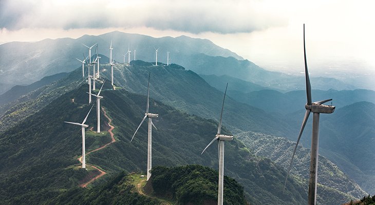 Farma wiatrowa w Chinach. Fot. Adobe Stock