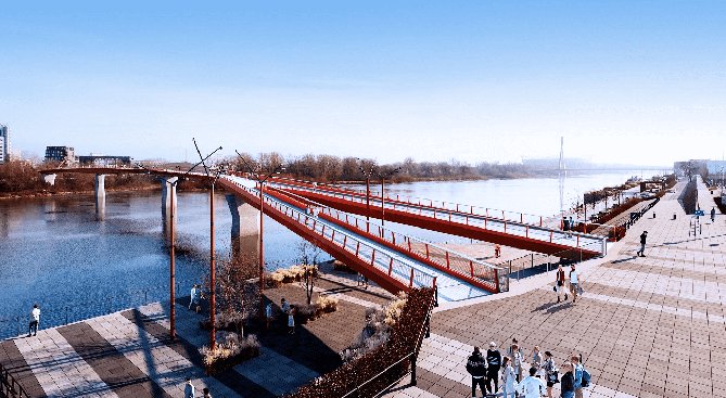 Wizualizacja mostu pieszo-rowerowego w Warszawie. Fot. ZDM Warszawa