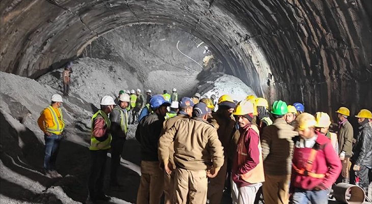 Katastrofa na budowie tunelu pod Himalajami. Tunel Silkyara. Fot. Arnold Dix/LinkedIn