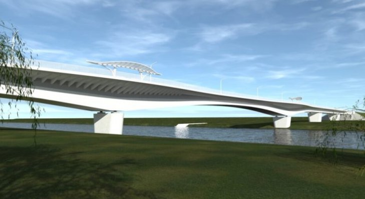 Wizualizacja mostu przez Bug. Źródło: siemiatycze.pl