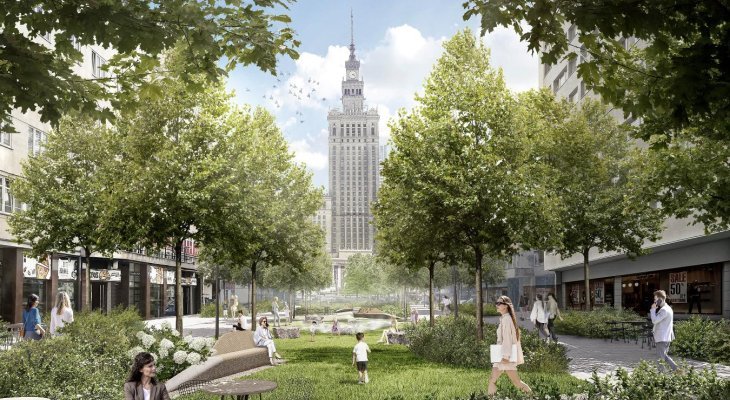 Wizualizacja Nowego Centrum Warszawy. Źródło: RS Architektura Krajobrazu