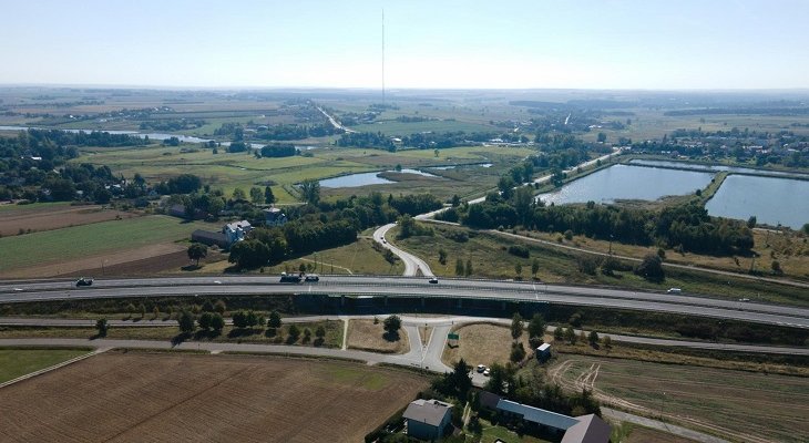 Budowa drogi ekspresowej S17, obecny węzeł Piaski Wschód. Fot. GDDKiA