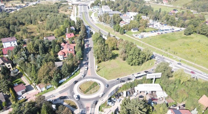 Rondo Wieliczan połączone z wylotówką na Kraków i Tarnów. Fot. GDDKiA