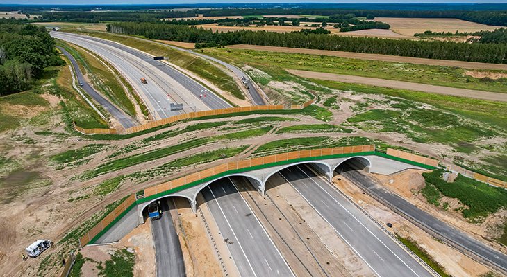 FOT. 1. | A2 obwodnica Siedlec – przejście dla zwierząt. Fot. GDDKiA 