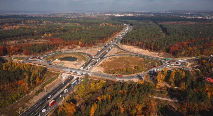 Wiadukt nad drogą ekspresową S1. Węzeł Pogoria. Fot. GDDKiA