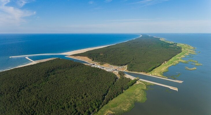 Przekop Mierzei Wiślanej – widok z drona. Fot. Marcin/Adobe Stock