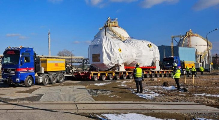 Transport ciężkiego ładunku do elektrowni w Rybniku. Fot. GDDKiA