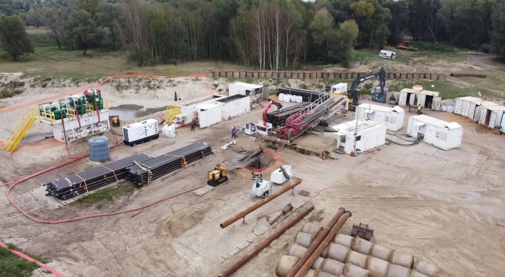 Prace wiertnicze na przebudowie gazociągu Goleniów–Police. Fot. Gaz-System