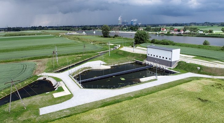 Zbiorniki retencyjne – polder Żelazna. Fot. Wody Polskie