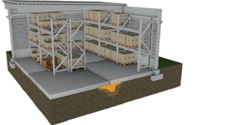 Konsolidacja płyt w hali magazynowej 