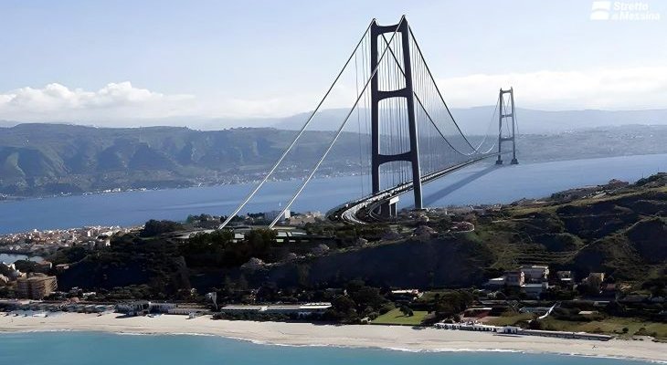 Wizualizacja mostu przez Cieśninę Mesyńską. Źródło: Stretto di Messina