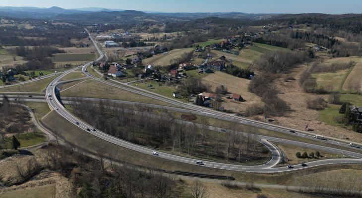 Teren przyszłego węzła Głogoczów. Fot. GDDKiA