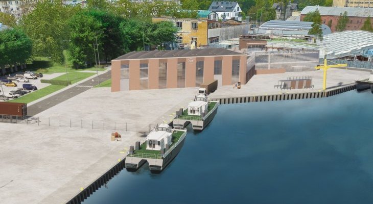 Wizualizacja bazy operacyjno-serwisowej w Ustce. Źródło: PGE Baltica