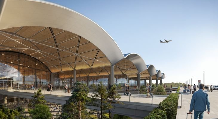 Wizualizacja hali odlotów. Źródło: CPK