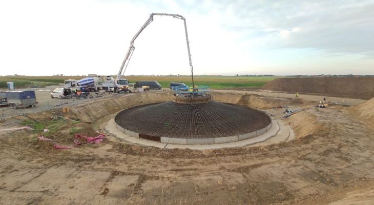 Budowa fundamentów farmy wiatrowej Miejska Górka. Fot. Tauron