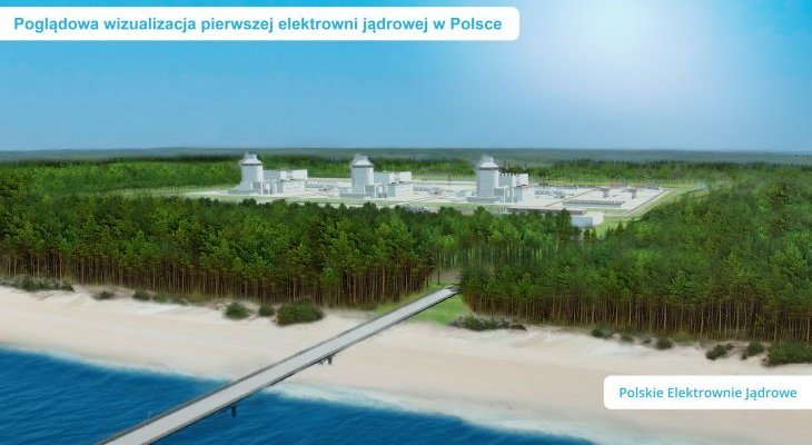 Wizualizacja elektrowni jądrowej w Polsce. Źródło: PEJ