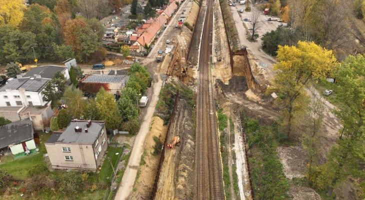 Prace przy budowie wiaduktu w Katowicach. Fot. PKP PLK
