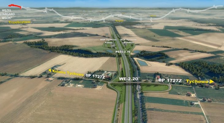 Droga ekspresowa S10. Wizualizacja odcinka Stargard–Suchań. Źródło: GDDKiA