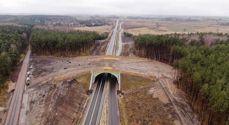 Wiosną 2025 roku zakończyła się budowa południowej obwodnicy Szczecinka w ciągu drogi krajowej nr 20. Fot. GDDKiA