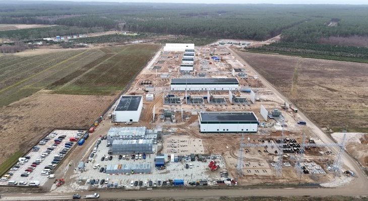 Budowa stacji transformatorowej dla morskiej farmy wiatrowej Baltica 2. Fot. PGE Baltica