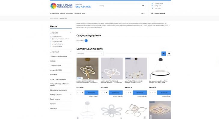 Lampy LED na sufit – Sklep z oświetleniem – Lampy Delux M. Fot. mat. własne