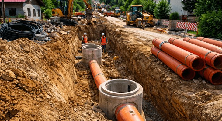 Rozbudowa infrastruktury kanalizacyjnej – zdjęcie ilustracyjne (AI)