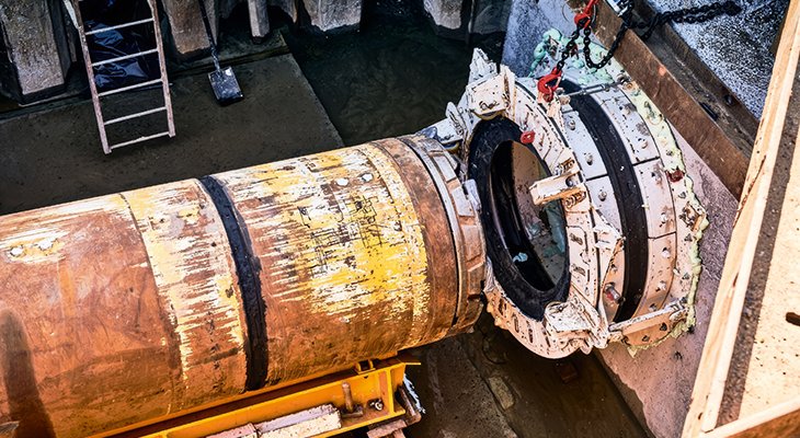 FOT. 1. | Budowa gazociągu Strachocina–Pogórska Wola, przewiert Direct Pipe. Fot. GAZ-SYSTEM