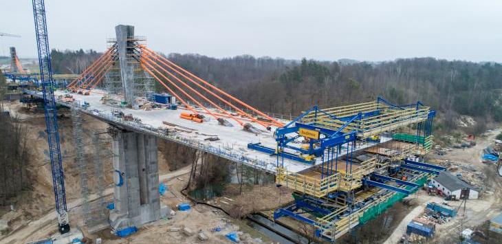 Fragment budowy rekordowego mostu pod Ostródą. Fot. Budimex