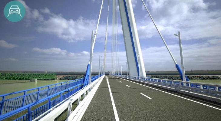 Wizualizacja mostu nad Dunajem łączącego Słowację i Węgry. Źródło: ahojkomarno.sk
