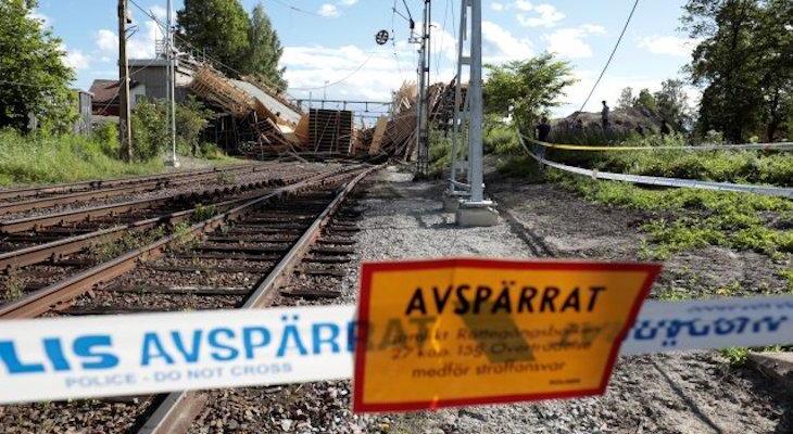 Katastrofa na budowie wiaduktu w Szwecji. Fot. TT News Ageny/Pavel Koubek Via Reuters