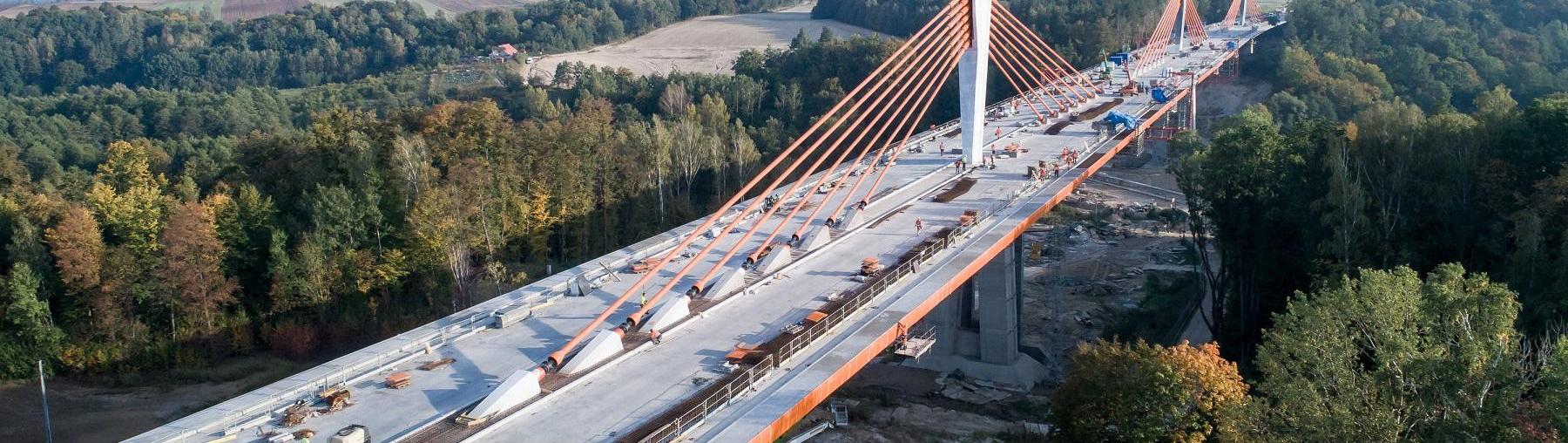 Budowa rekordowego mostu pod Ostródą. Fot. Budimex