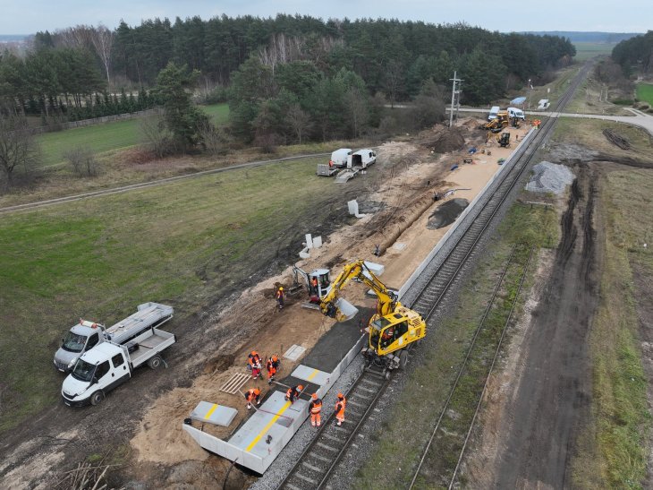 Budowa przystanku Śniadowo - Stara Stacja. Fot. Paweł Mieszkowski/PKP PLK