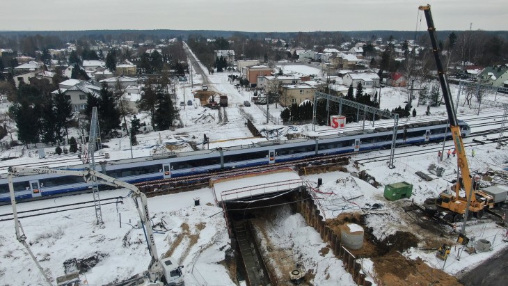 W Gałkowie powstaje tunel pod czterema torami. Fot. Paweł Mieszkowski/PKP PLK