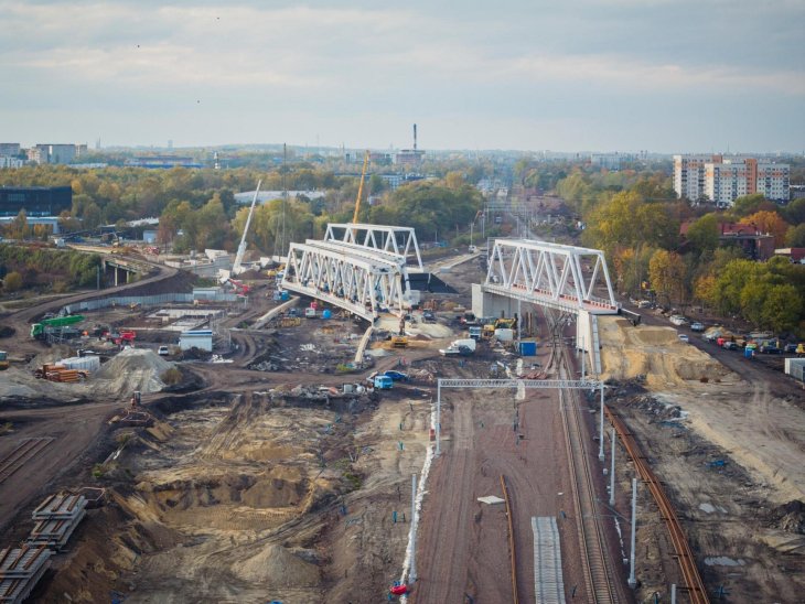 Budowa wiaduktów. Fot. Łukasz Hachuła/PKP PLK