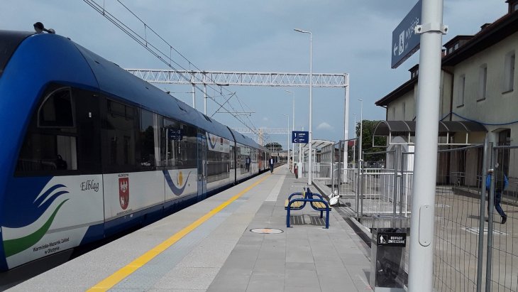 Pierwszy pociąg na zmodernizowanej trasie Ełk–Giżycko. Fot. PKP PLK