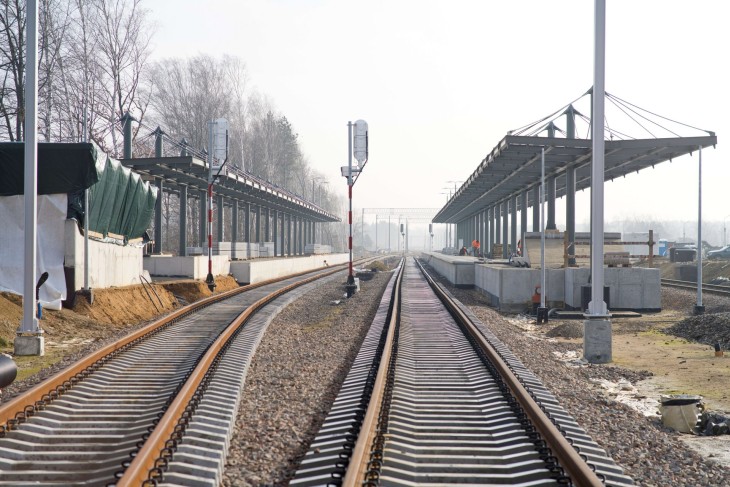 Stacja Pyrzowice, budowa peronów. Fot. Szymon Grochowski/PKP PLK