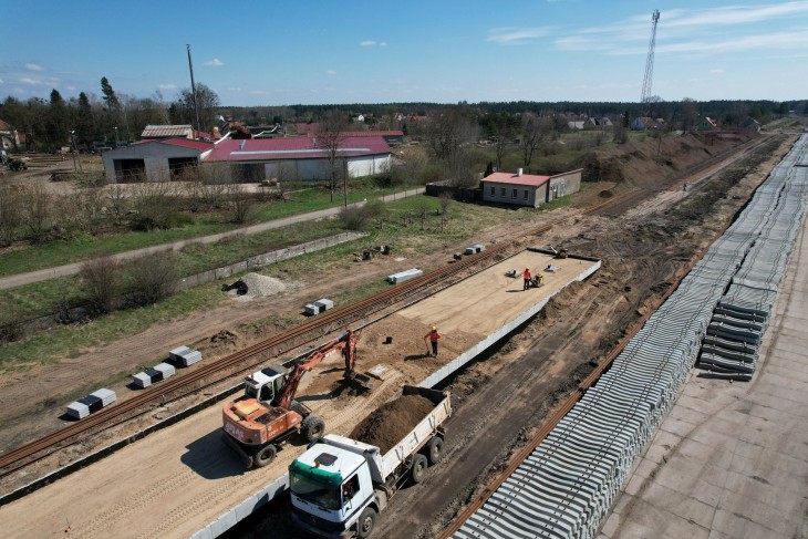 Budowa peronu na stacji Wydminy. Fot. Szymon Grochowiak/PKP PLK